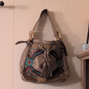 Isabella Fiore Multicolor Embroidered Shoulder Bag